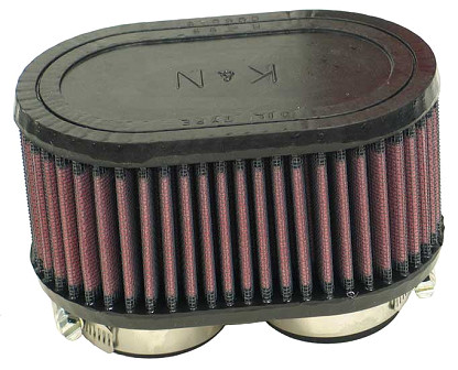  Flange 48 mm, Bottom 102 x 159 mm, Cover 102 x 159 mm, Length 82.5 mm
 K&N Universal Air Filter No. R-0990 doppelflansch oval 