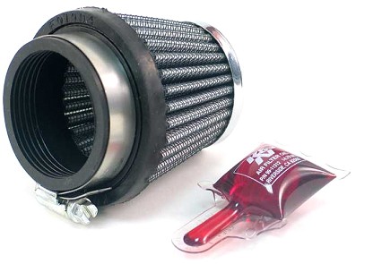  Flange 49 mm, Bottom 76 mm, Cover 51 mm, Length 63 mm
 K&N Universal Air Filter No. RC-2500 round tapered 