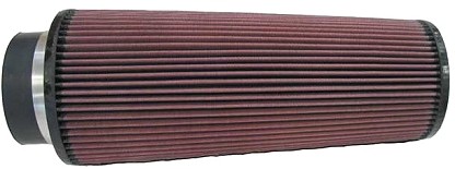  Flange 102 mm, Bottom 152 mm, Cover 121 mm, Length 355 mm
 K&N Universal Air Filter No. RE-0880 round tapered 