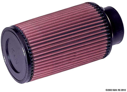  Flange 76 mm, Bottom 127 mm, Cover 117 mm, Length 203 mm
 K&N Universal Air Filter No. RE-0910 round tapered 