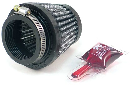  Flange 44 mm, Bottom 76 mm, Cover 51 mm, Length 63 mm
 K&N Universal Air Filter No. RU-2690 round tapered 